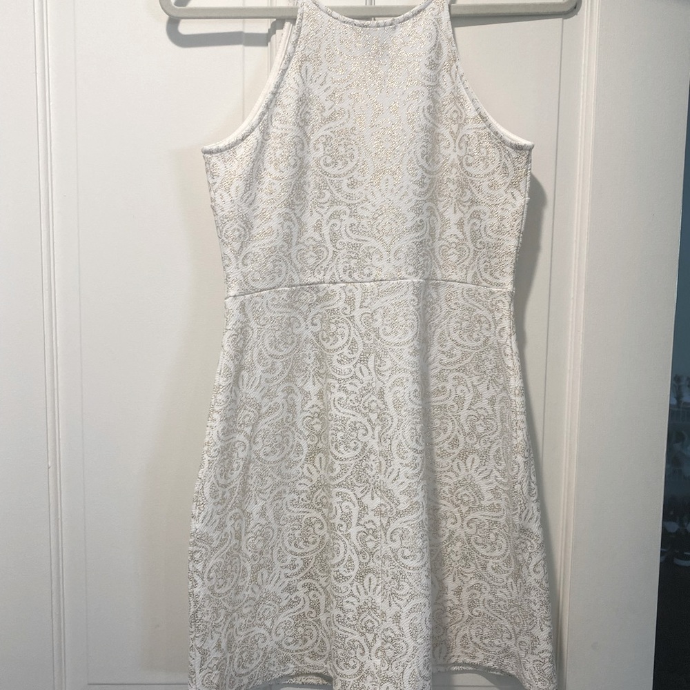 Aqua white and metallic party dress, size small (womens)